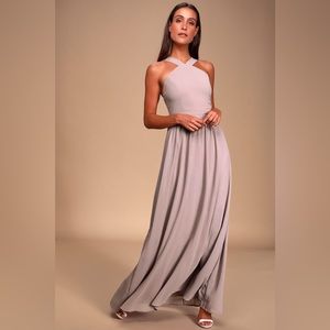 Lulu’s Taupe Maxi Dress - XS (worn only 1x)
